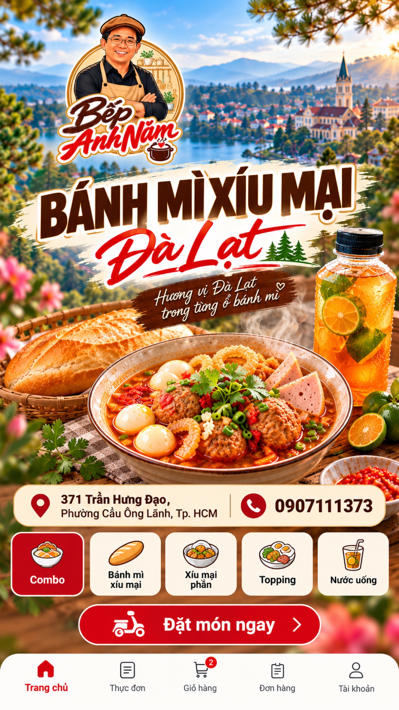 Bếp Anh Năm — Bánh mì xíu mại Đà Lạt